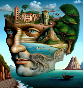 man-face-landscape-terms-words-visual-language